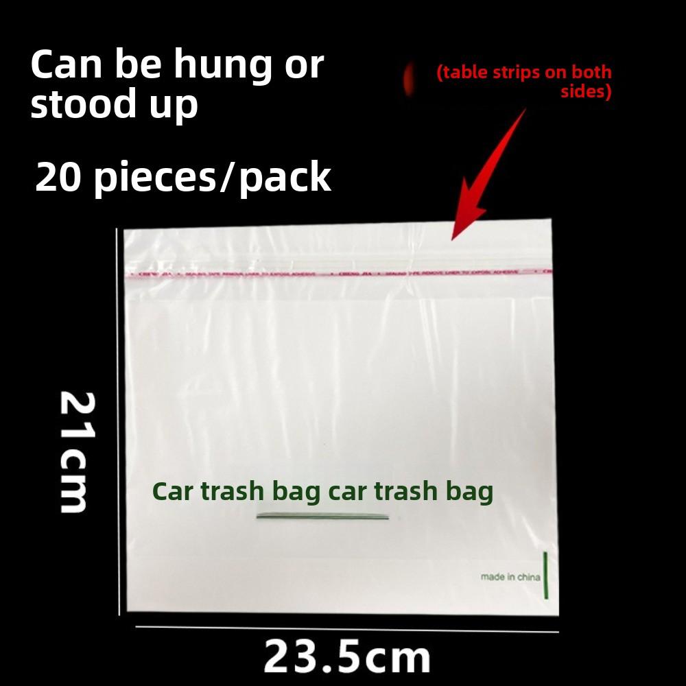 20Pcs Self-Adhesive Car Disposable Trash Bags Thickened Rubbish Storage Bag  For Car Home Office
