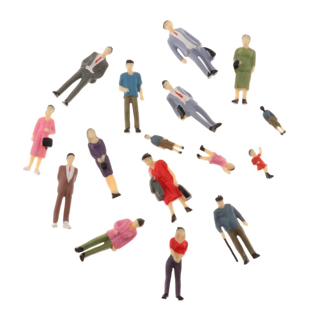 16 Pieces 1:42 1/42 Figures Miniature Character Model Hand Painted Statue