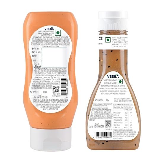 Veeba Sweet Onion Sauce, 350g and Chipotle Southwest Dressing, 300g - Pack of 2