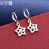925 Sterling Silver Openwork Five-Pointed Star Pendant Earrings - Exquisite Gift Jewelry