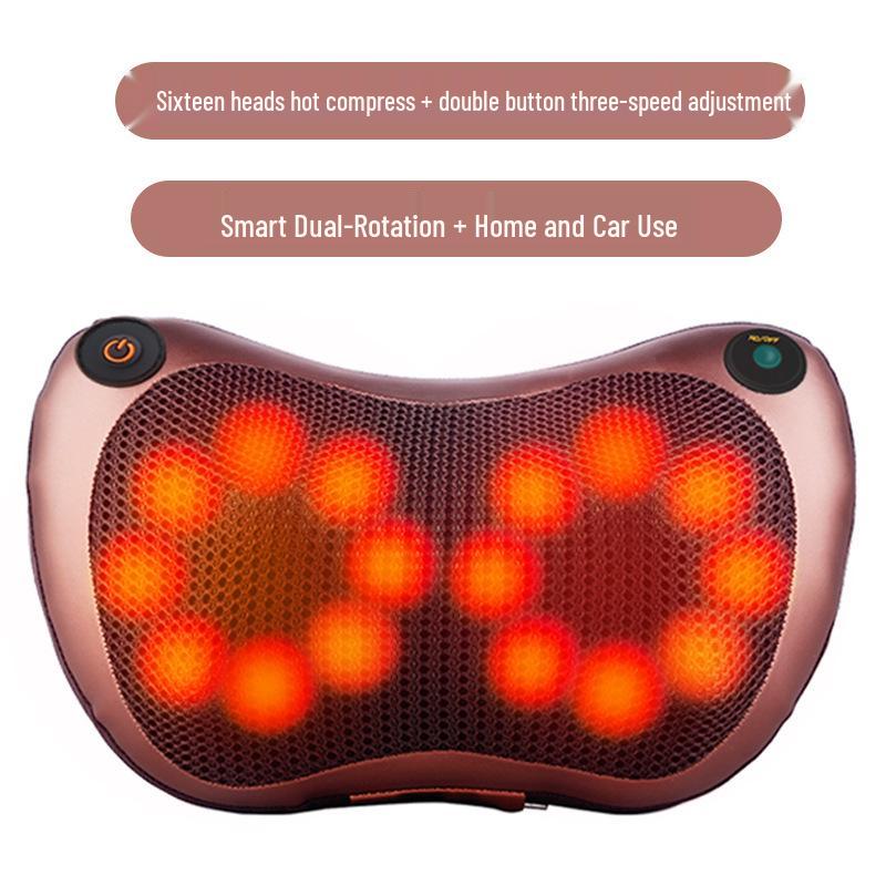 Cross-Border Cervical and Lumbar Massager: Multi-Functional Pillow for Neck and Waist with Kneading and Heat Therapy.