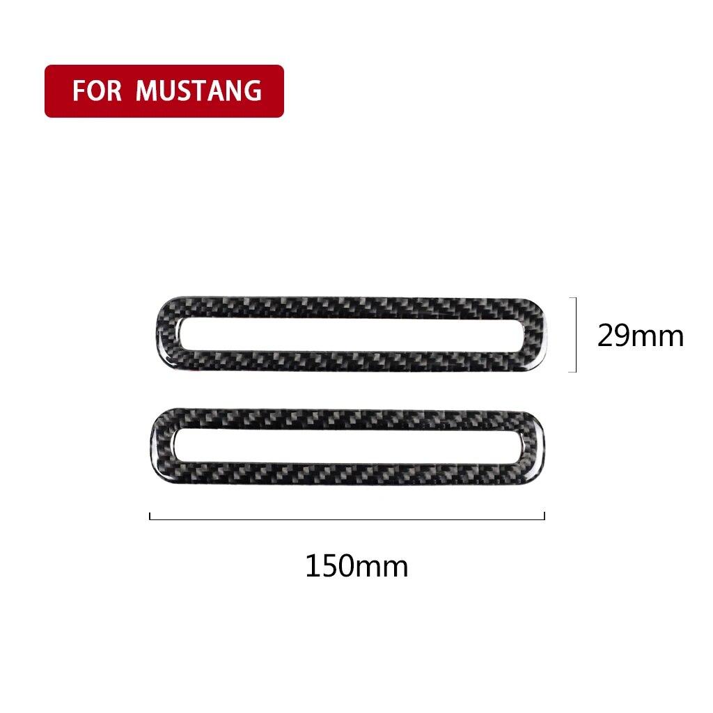 2pcs Carbon Fiber Interior Door Air Condition Vent Outlet Cover Trim AC Vent Cover Accessories For Ford Mustang 2015-