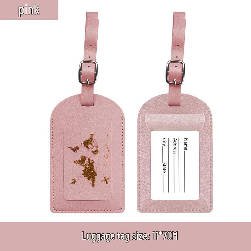 Metal Buckle Boarding Pass and PU Leather Luggage Tag with Hot Stamped Paper Card