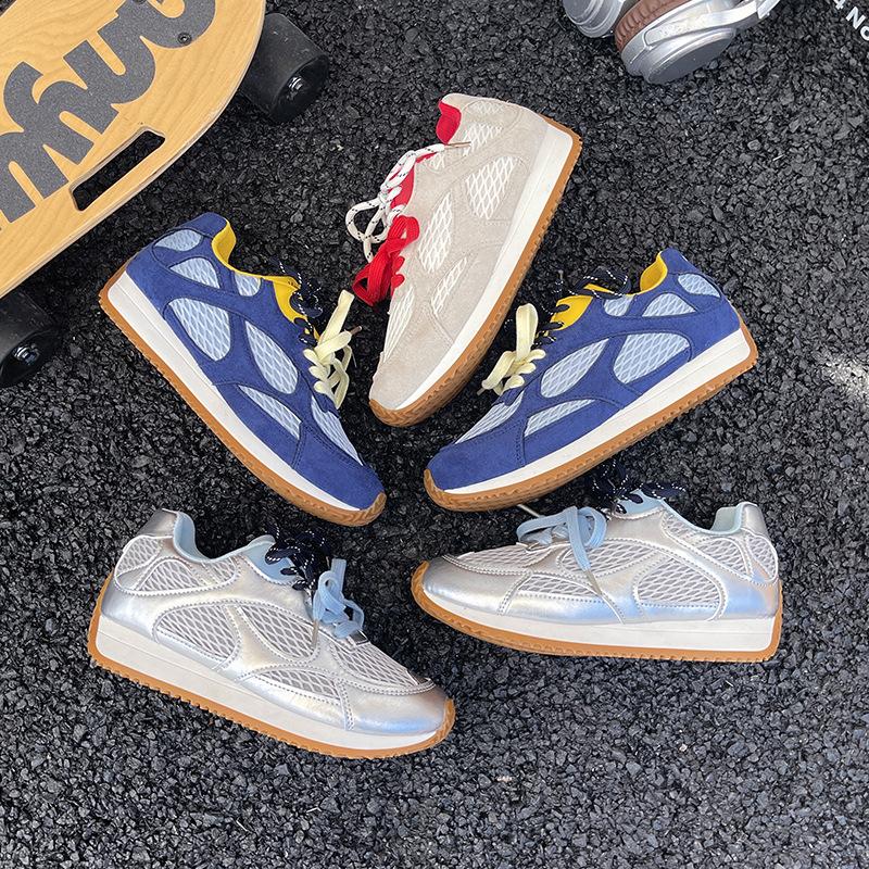 Mesh thin German training shoes women's 2025 new summer retro with skirts breathable flat bottom light sports Forrest Gump shoes
