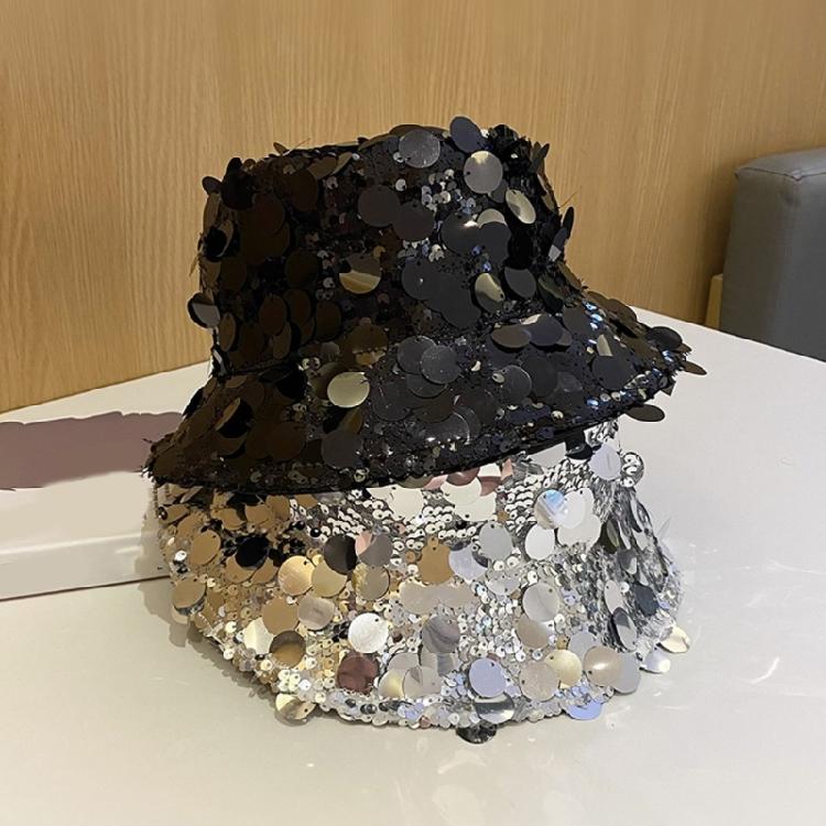 Casual Unisex Bucket Hat Versatiles Fisherman Hat Modern Bucket Sequins Hat for Music Event And Casual Wear