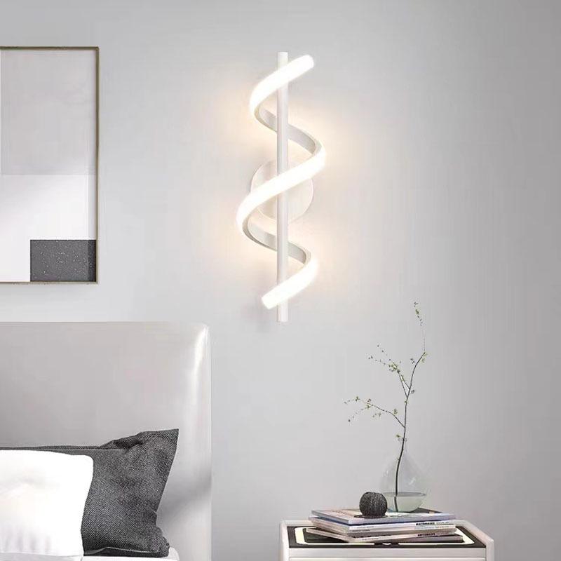 Modern Minimalist LED Spiral Wall Light - Warm Soft Bedroom Decor & Aisle Illumination