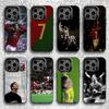 Capa de Celular 7 FUTEBOL Para iPhone 16,15,14,13,12,11,Pro,Max,Plus,Mini,SE Cr7 R-ROnAlDoS Preto Doce Fosca Capa à Prova de Choque