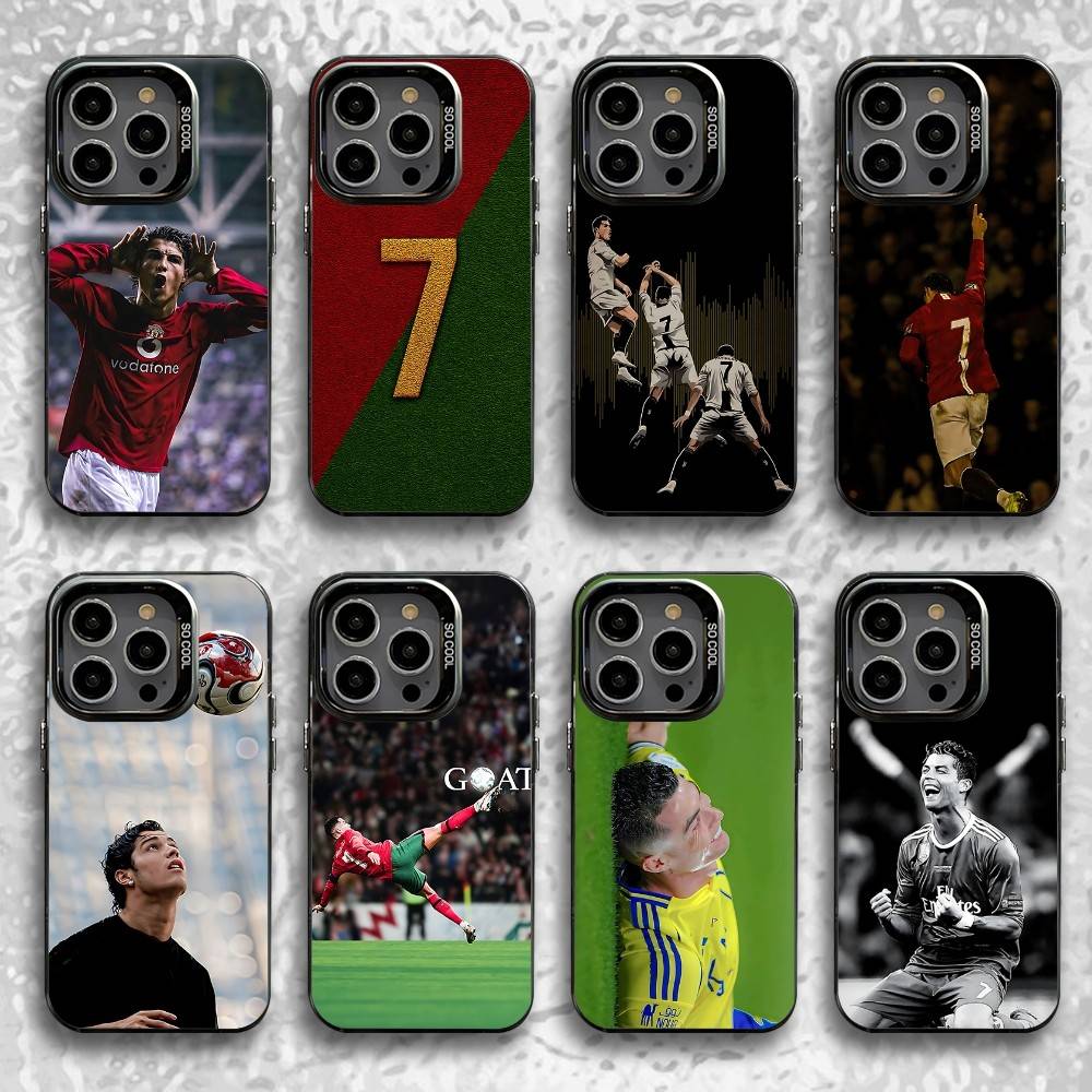 7 FOOTBALL Phone Case For iPhone 16,15,14,13,12,11,Pro,Max,Plus,Mini,SE Cr7 R-ROnAlDoS Black Candy Matte Shockproof Cover