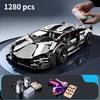 Silver Supercar RC Tech Racer 1:14DIY Building Block Assembly Building Block Car Toy Birthday Gift