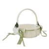 Flower Girl Basket Romantic Elegant Lightweight Hand Woven Wedding Flower Basket for Bride 5800