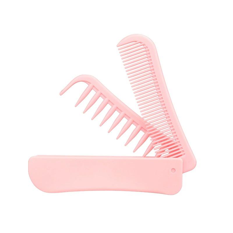 Portable Travel Folding 2-In-1 Brush Anti-Static Styling Comb Professional Hair Styling Tool Special For Real Hair Wigs
