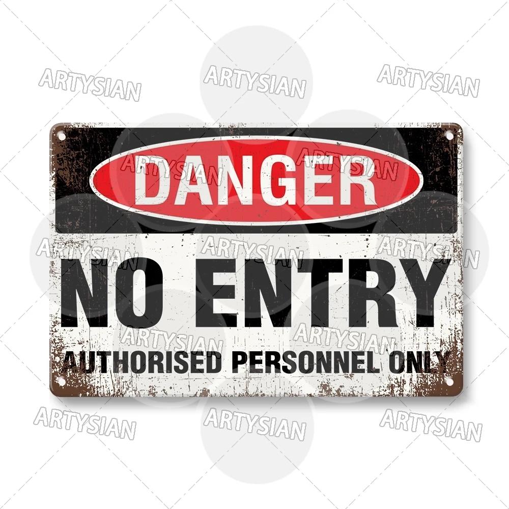 Workplace Warning Metal Sign PPE Plaque Restricted Area Safety Notice Workers Overhead Workplace Rules Construction Site Poster