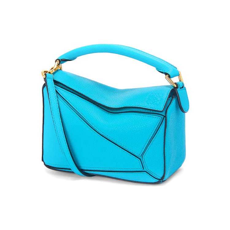 LOEWE Mini Puzzle Bag In Soft Grained Calfskin Cyan A510U95X37-5620