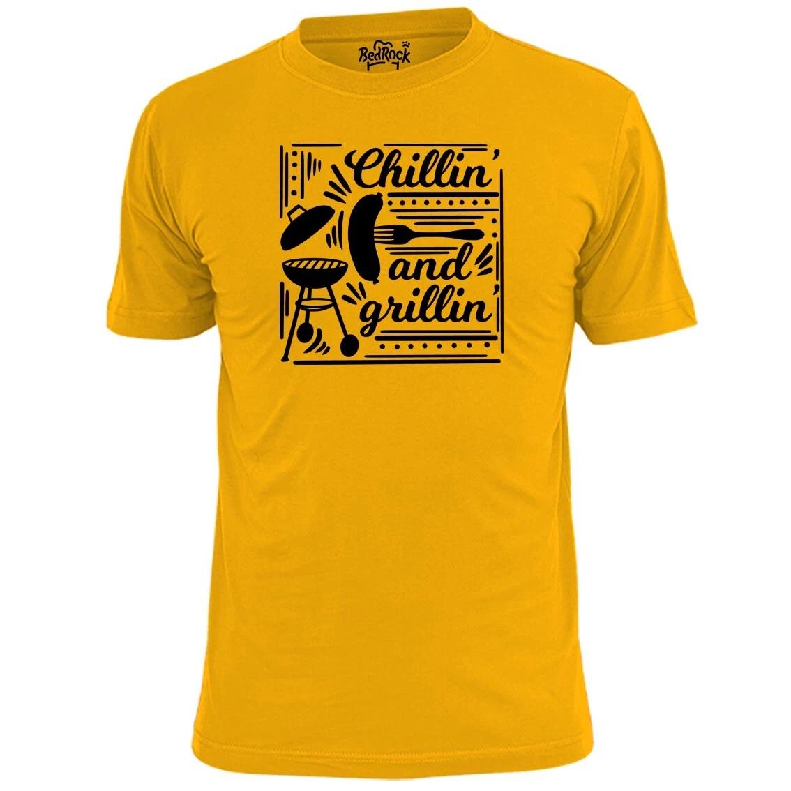 Mens Chillin And Grillin Cooking Barbecue T shirt S