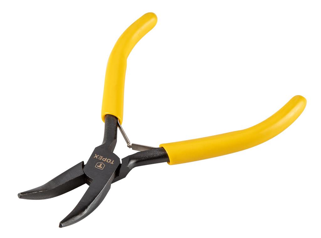 Precision long nose pliers, curved, 125 mm