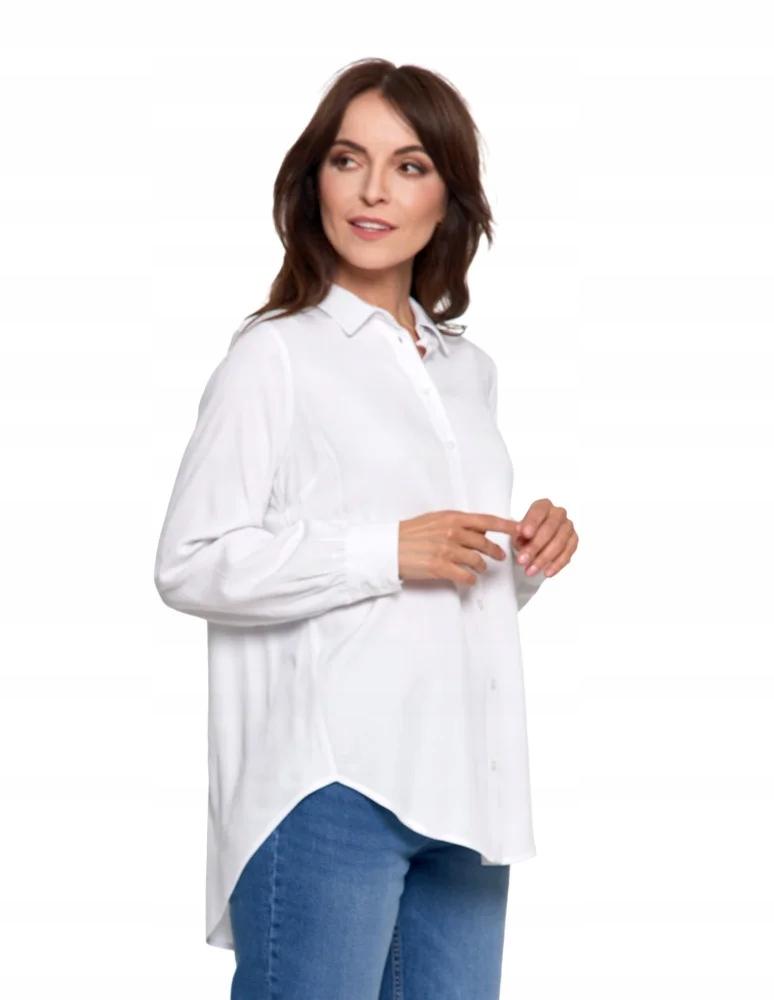 Women's Viscose Shirt Oversize Long Back Elegant MORAJ 4XL/5XL WHITE