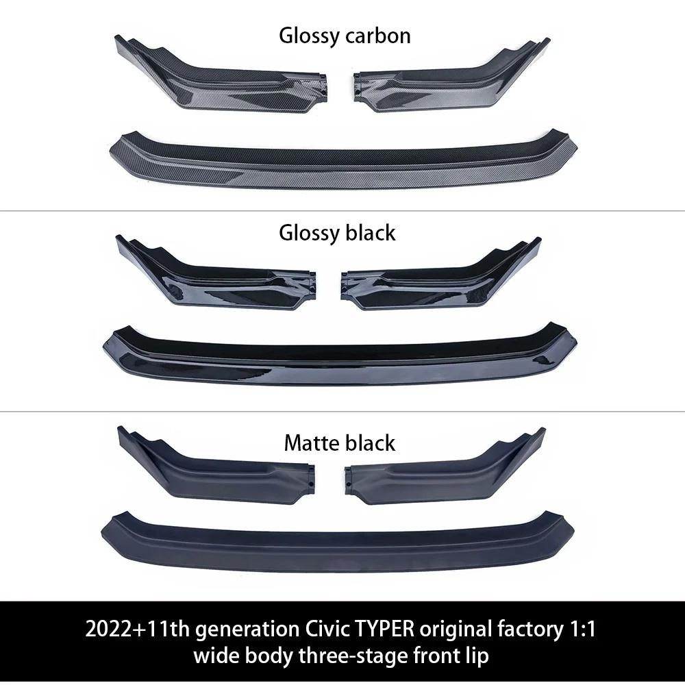 For Honda Civic FL5 2022+ Front LIp Splitters Civic Type R ABS Carbon Fiber Front Lip Car Body Kit Honda Accessories akz256