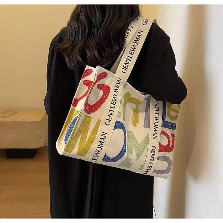 Damen Canvas Tote mit großem Fassungsvermögen für Sommerausflüge, den lässigen Arbeitsweg, Kurztrips & Shopping