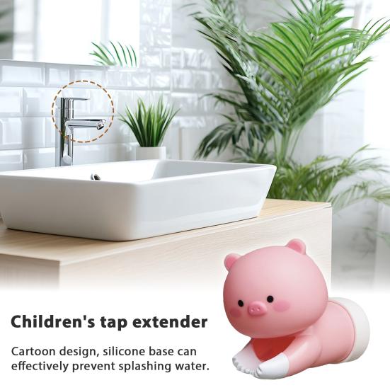 Kids Faucet Extender Cartoon Duck Shark Elephant Shape Splash-proof Faucet Extender