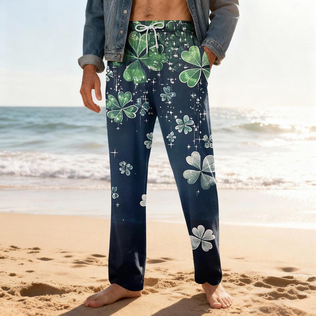 Men's Home Soft Pajama Pants Drawstring With Pockets Casual Sports Pants