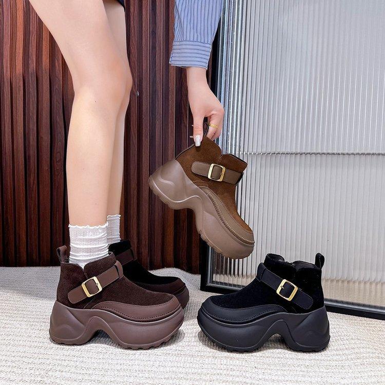 [Meng Ziyi's Same Style] Maillard Short Boots for Women 2025 Versatile Retro Style Design To Increase the Sense of Boots for Women
