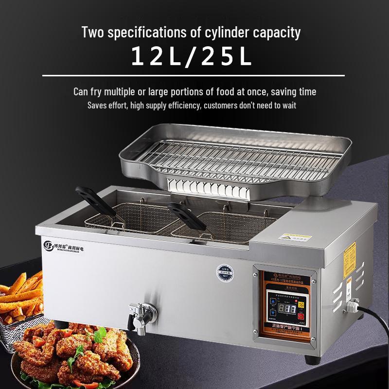 Commercial Deep Fryer: Multi-Functional Large Capacity Automatic Electric Fryer for Dough Sticks and Twists.