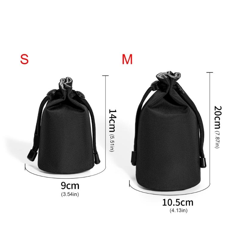 Lightweight Lens Bag Soft Waterproof DSLR Cover Case Storage Bag with Drawstring For Photography Accessories
