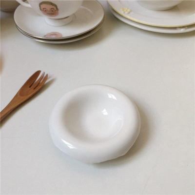 Dish Chubby Ceramic Sauce Bowl White Turn-up Seasoning Dish Mini Honey Vinegar Dish Gravy Dipping Bowl Jewelry Display