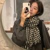 New Winter Houndstooth Scarf for Women Versatile Korean Imitation Cashmere Scarf High End Couple Scarf  Neck Scarf