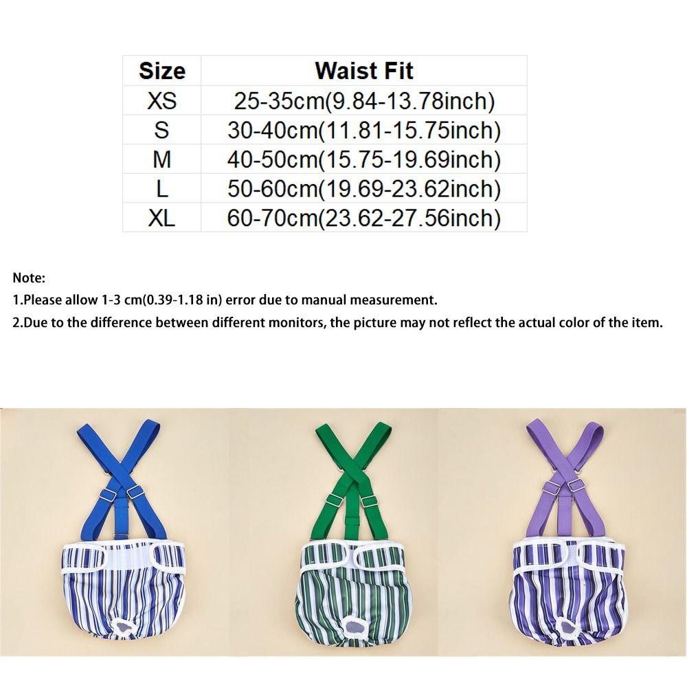 Striped Design Dog Diaper Suspenders Washable Pet Physiological Pants  Puppies Period