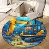 1PC Underwater Excavator Gold Coins Non-Slip Floor Round Carpet, Office, Family, Bedroom, Large Area Rug Indoor Rugs, Durable PolyesterH0347