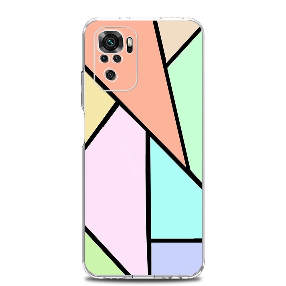 Phone Case For Xiaomi Redmi Note 15 14 13 12 4G 10 11 Pro Plus 5G 14C 13C 12C 10C Soft TPU Cover Color Geometry Marble