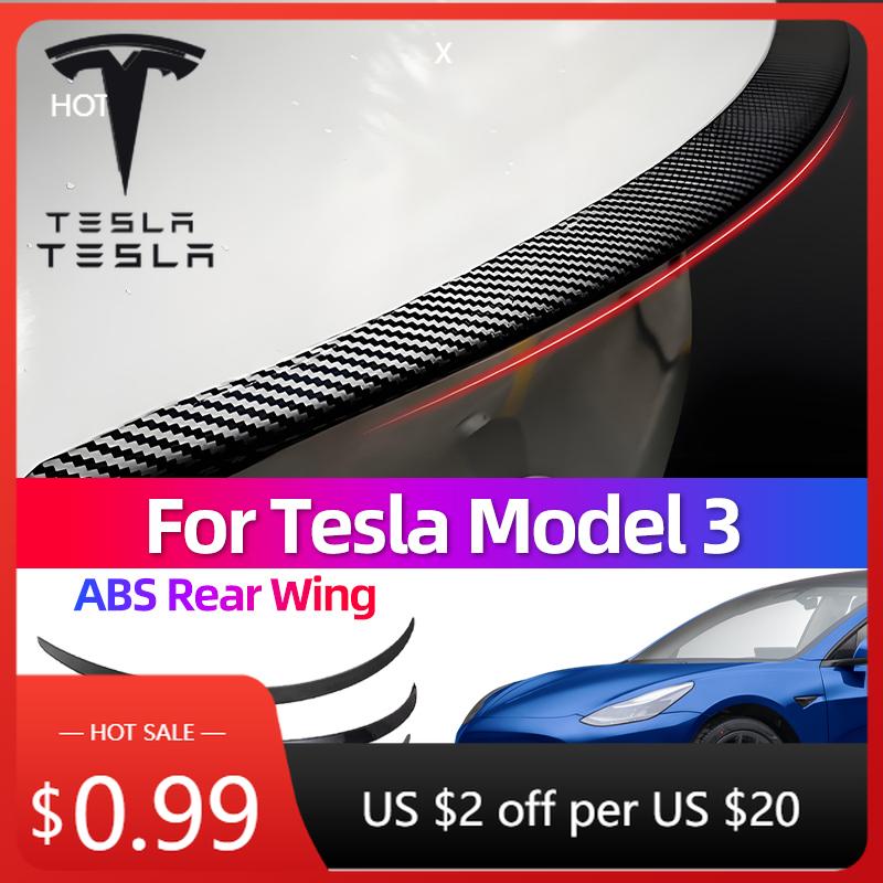 Autoaufkleber für Tesla Model 3 Model Y Kunststoff Festes Flügel-Außenmodifikation Sportversion Heckflügel Zubehör Auto Modific