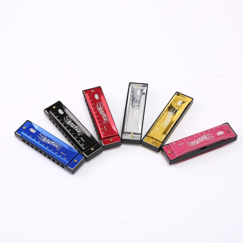 Kids' Cartoon Harmonica: 10-Hole Metal Sound Toy for Kindergarten and Primary School Music Learning