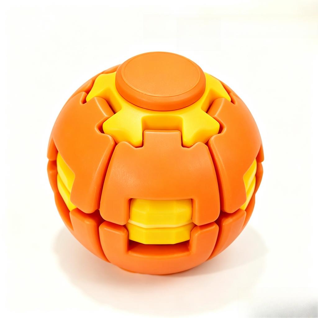 Spinner Fidget Boule Anti-Stress, Double Mode Pousser & Tourner Jouet Sensoriel Fidget, Gadget de Soulagement de Poche Portable Jouet Anti-Stress