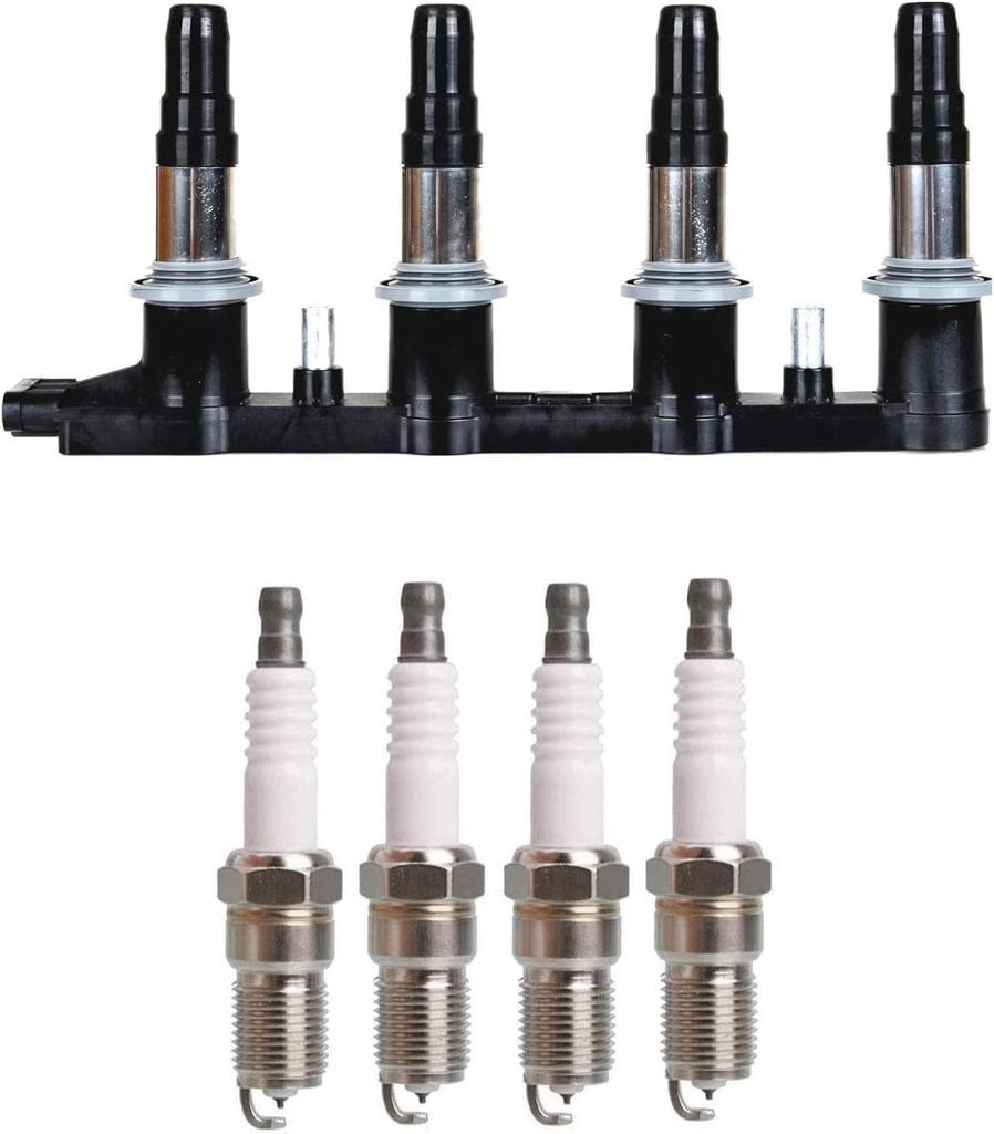 1pc Ignition Coil + 4pcs Iridium Spark Plugs For Chevrolet Cruze Sonic Aveo5 1.8L C1646 UF620