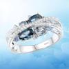 Yanni X-Shaped Hollow Sea Blue Zircon Ring - Creative European & American Style