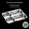 Four-Compartment Stainless Steel Canteen Tray
