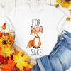 Short Sleeve Women Clothing Trend Tshirts Women Cartoon Print Summer Harajuku Female Clothes Graphic Cunning Fox Animal T-Shirt