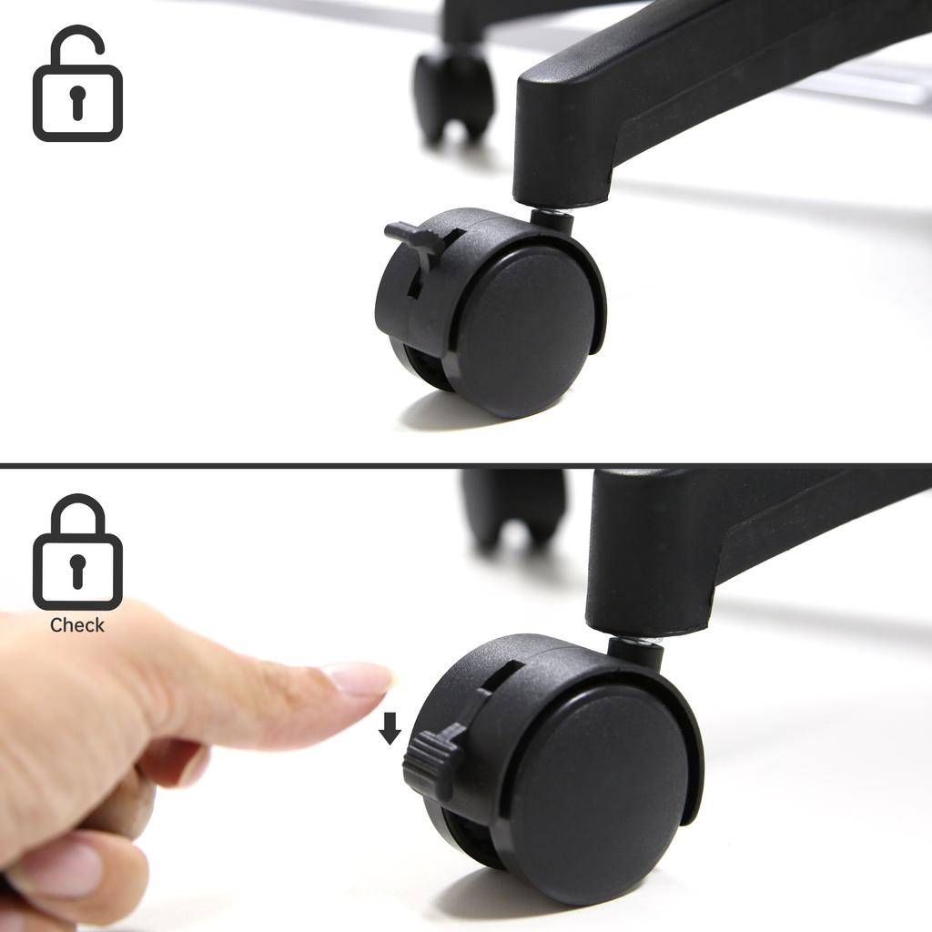 Ruedas de plástico para silla de 2 pulgadas, 1 unidad o 5 unidades, para muebles de escritorio, sillas de oficina, escritorios de computadora, pisos de madera y alfombras, con freno.