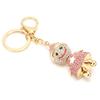 Snowman Rhinestone Key Chains Sparkling Pendant Keychain Alloy Bag Buckle Pandant for Christmas