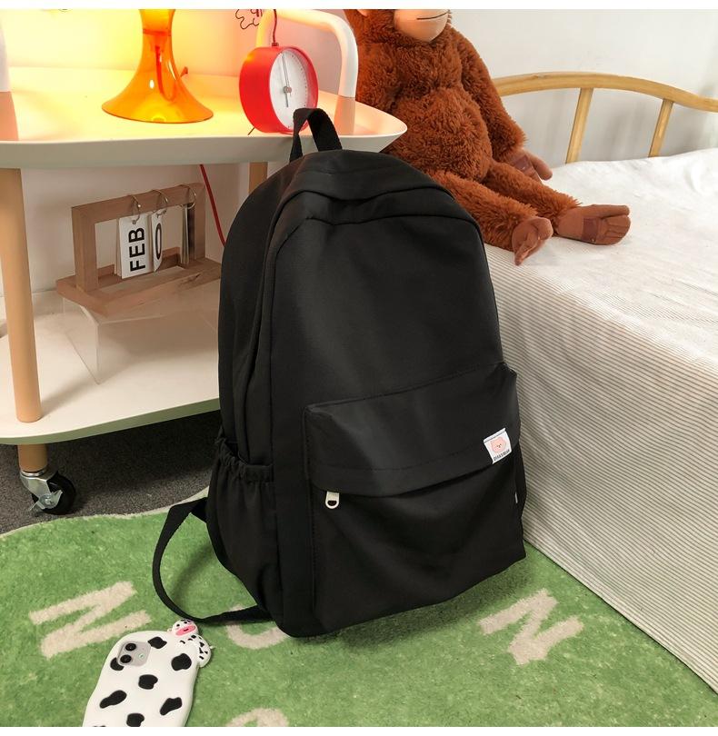 Schoolbag sweet soft sister solid color large capacity student schoolbag 1011 autumn new female college students ins light casual double
