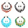 Clavicle Chain Necklace and Drop Earrings Set Distinctive Necklace and Earrings Set for Women Who Love Vintage Charm