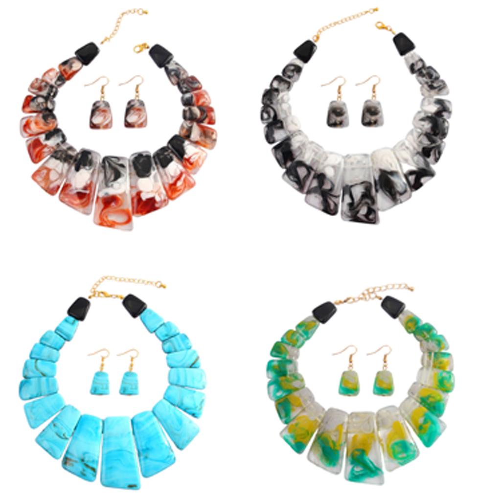 Clavicle Chain Necklace and Drop Earrings Set Distinctive Necklace and Earrings Set for Women Who Love Vintage Charm