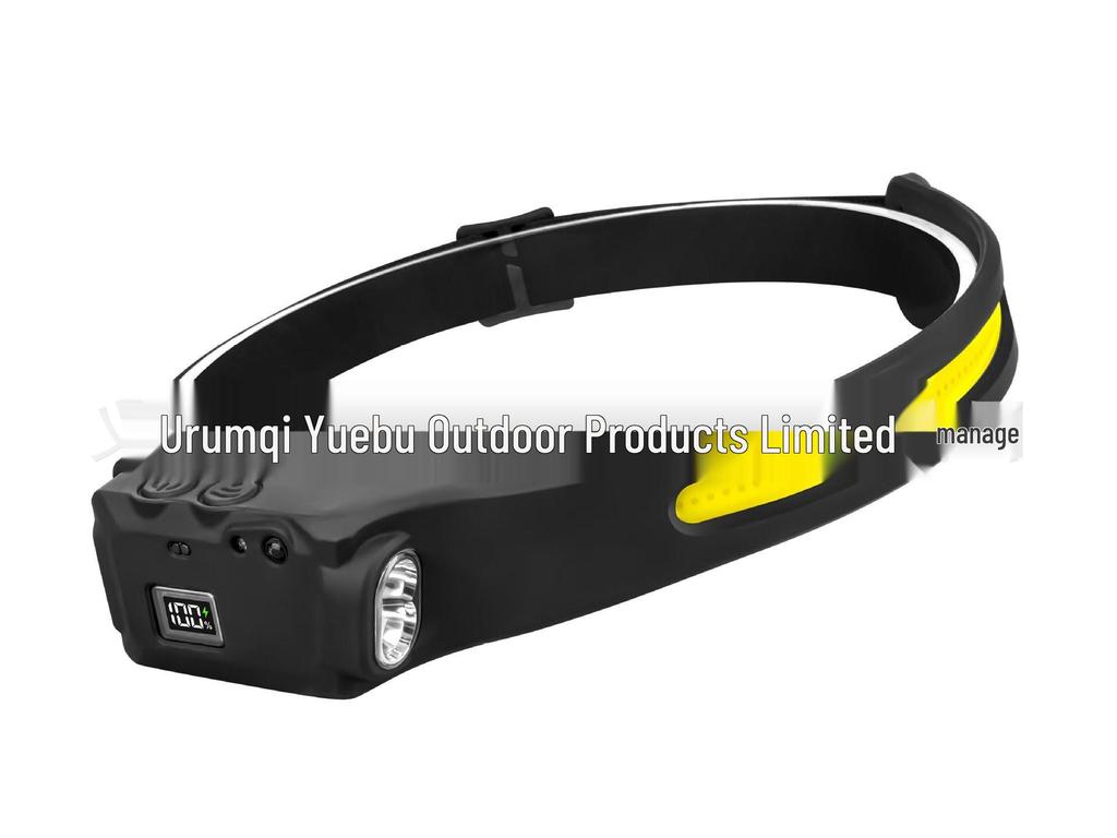 Multifunctional Zoom Headlamp with 4 Light Sources, 8 Modes, and Digital Display - Aluminum & Plastic for Outdoor Use