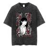 Vintage Washed Anime The Summer Hikaru Died T-Shirt Hikaru Yoshiki Fashion Harajuku T-shirts Men's Women Cotton Casual T Shirts