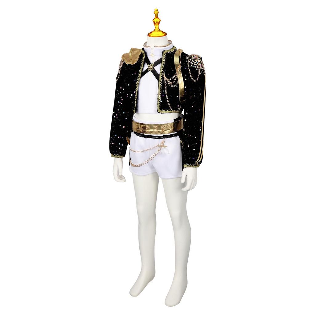 Demon Hunter Girls K-Pop Zoe Miller Lumi Black Gold Costume - Anime & TV-Inspired Children's Wear