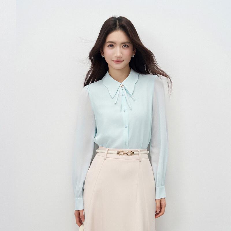 Women s Elegant Tie-Neck Professional Blouse L