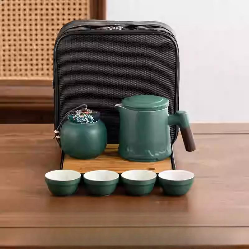 Portable Travel Tea Set Outdoor Portable Kung Fu Brewing Teapot Teacup Small Set Easy Camping Business Trip