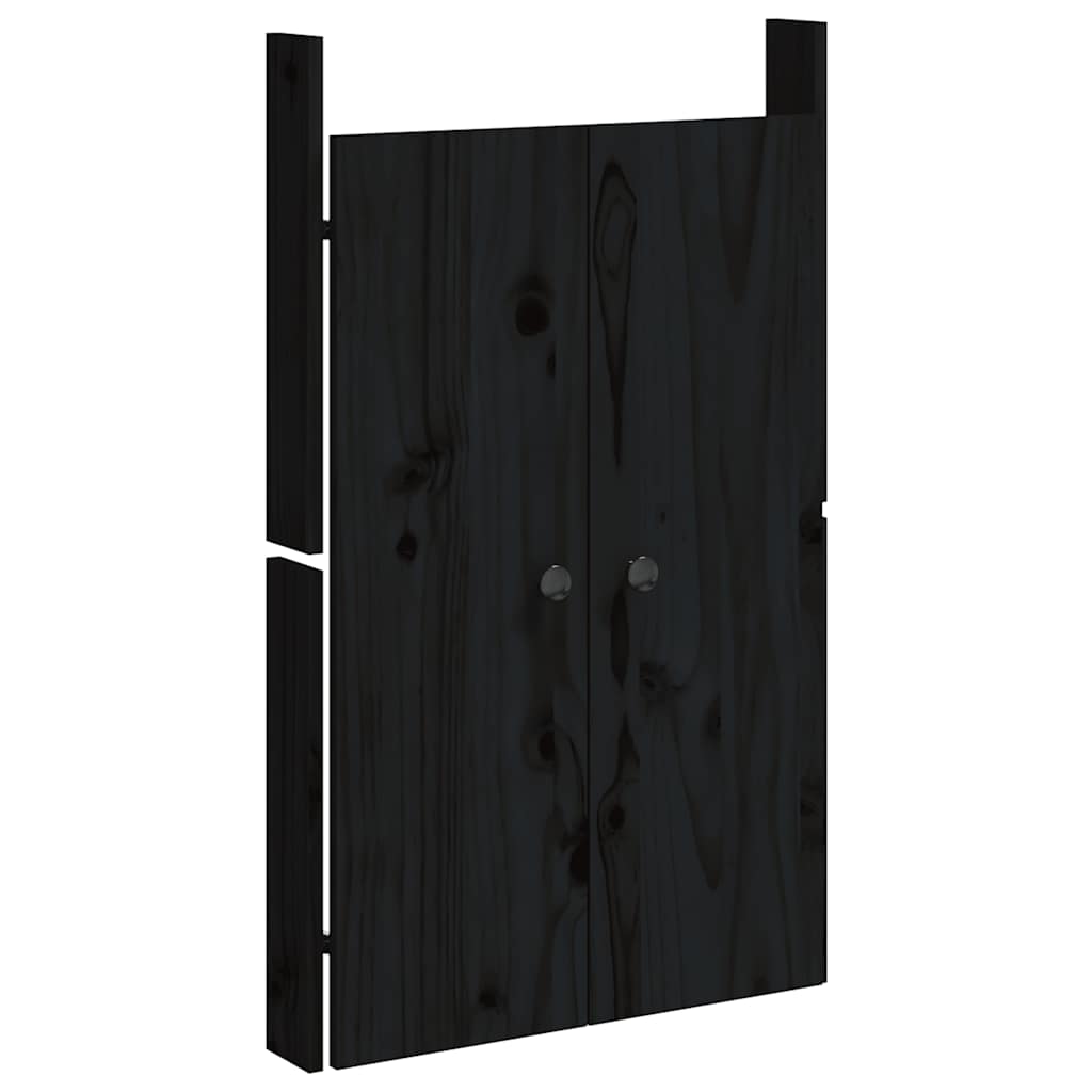 Outdoor Kitchen Doors MEPPEL 2 pcs Black 50 x 9 x 82 cm Solid Pine Wood
